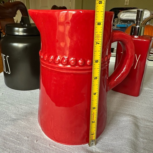 Red Ceramic Pitcher - Picture 5 of 8